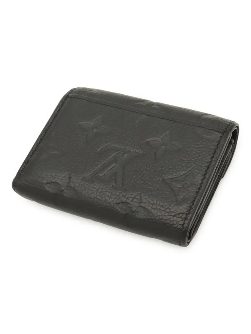 Louis Vuitton Monogram Empreinte Portefeuille Zoe Trifold Wallet Noir Black Gold
